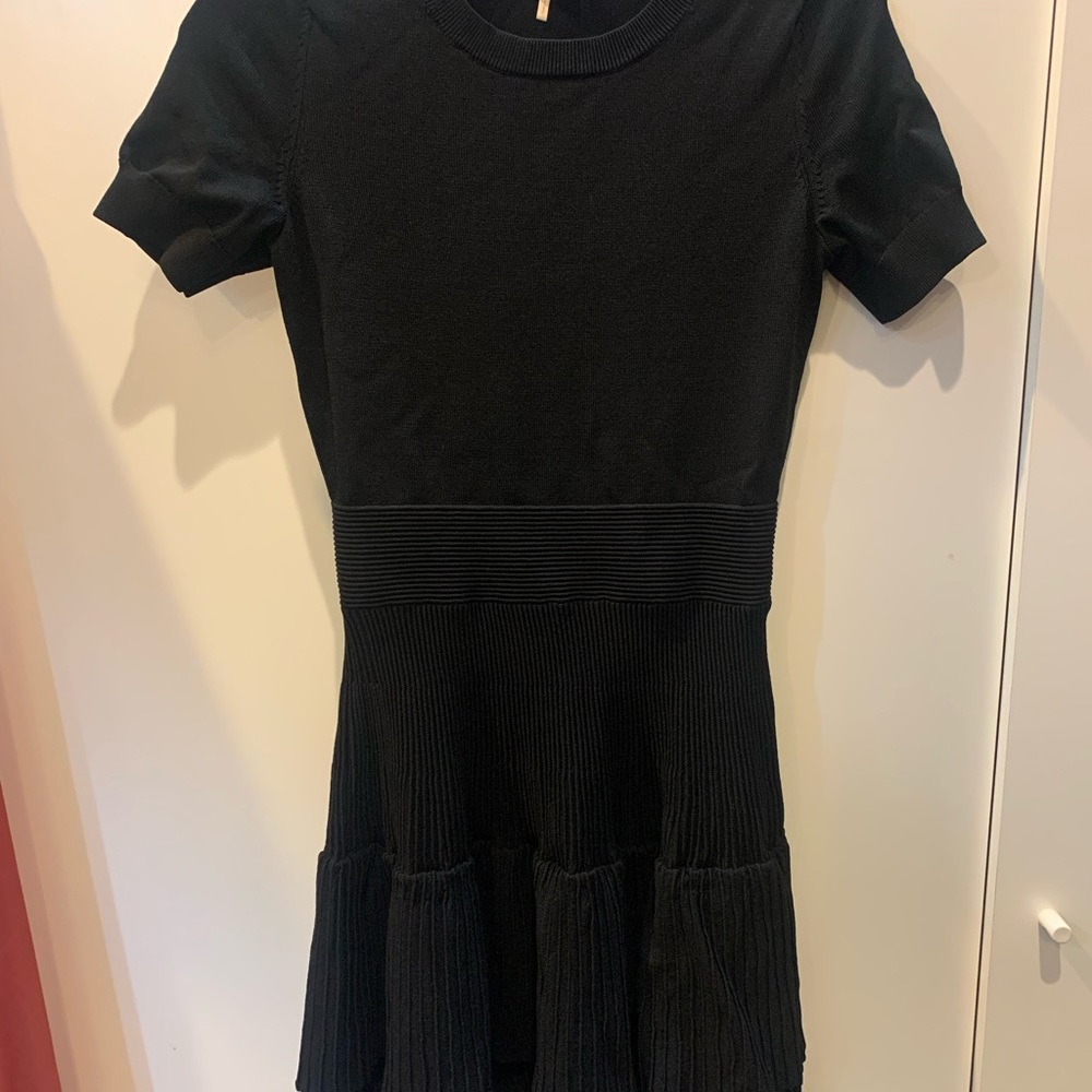 Maje Paris black short dress knitted Sandro Paris shirt black dress